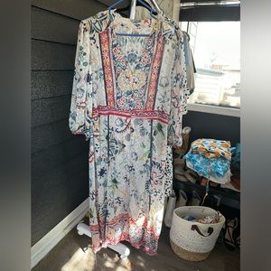 Fun patterned midi dress! SEE THROUGH! I use it as a beach cover